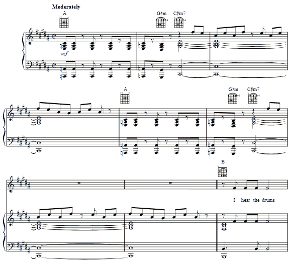 Africa Introduction Music Score