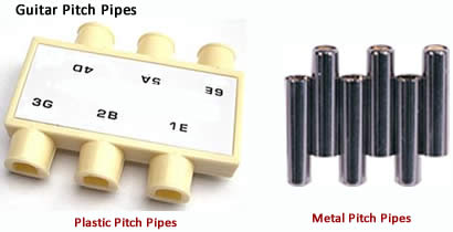 Guitar pitch pipes - metal & plastic