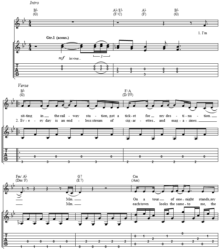 Homeward Bound Intro Tab