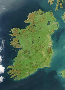 Satellite photo of Ireland