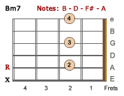 Bm7 Open Chord - LH