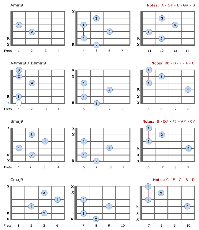 Two C Major 9th Chords #guitarlesson #guitarchords