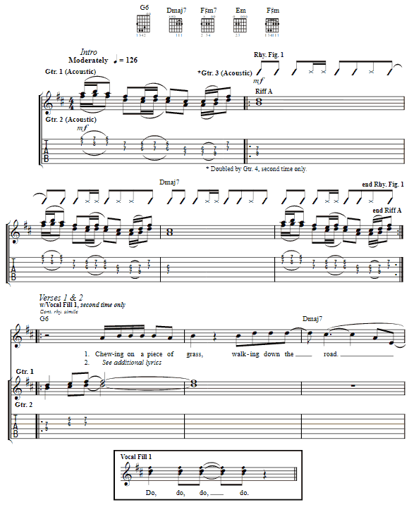 Ventura Highway - Easy Guitar Tab